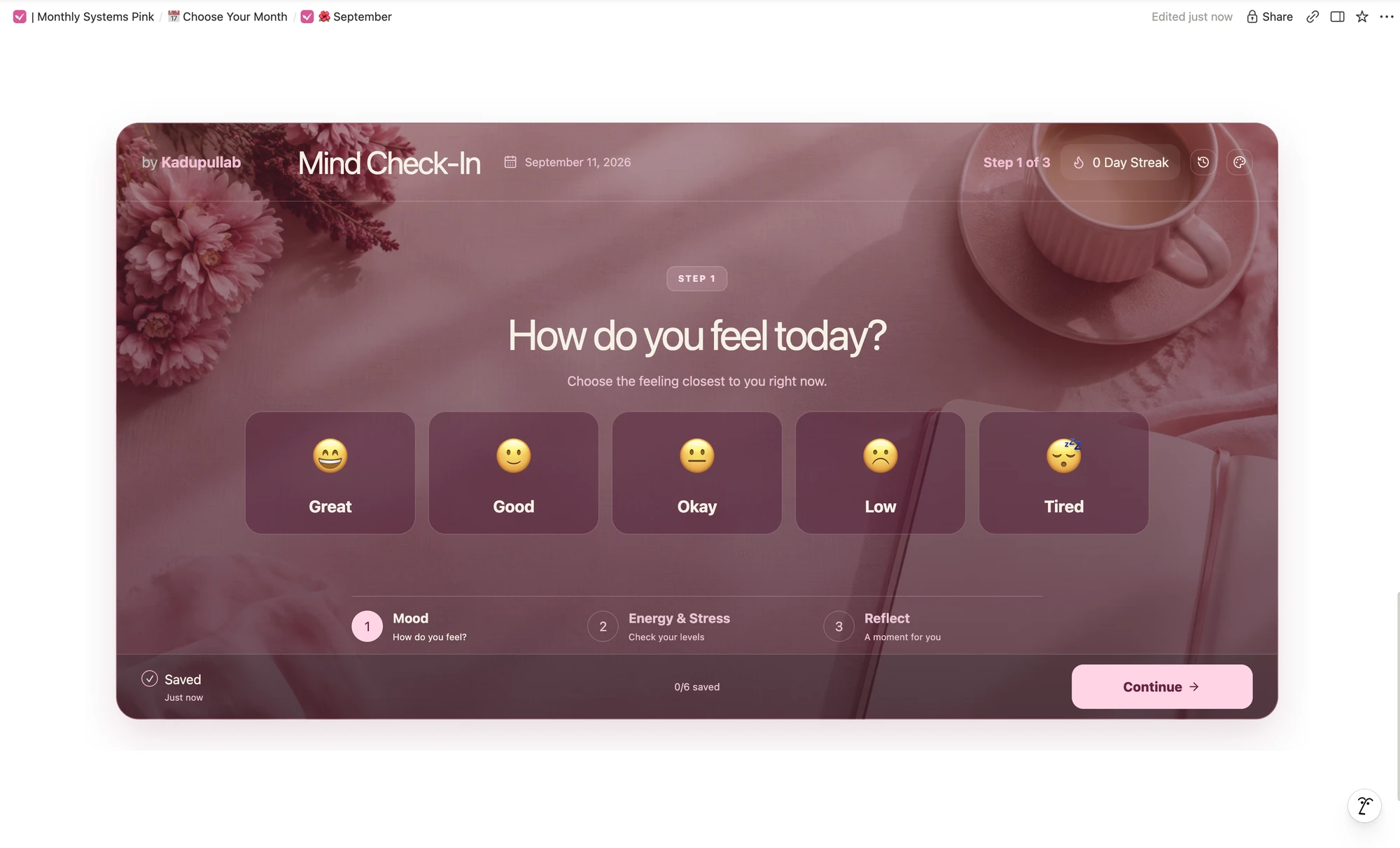 Make room for a daily check-in.